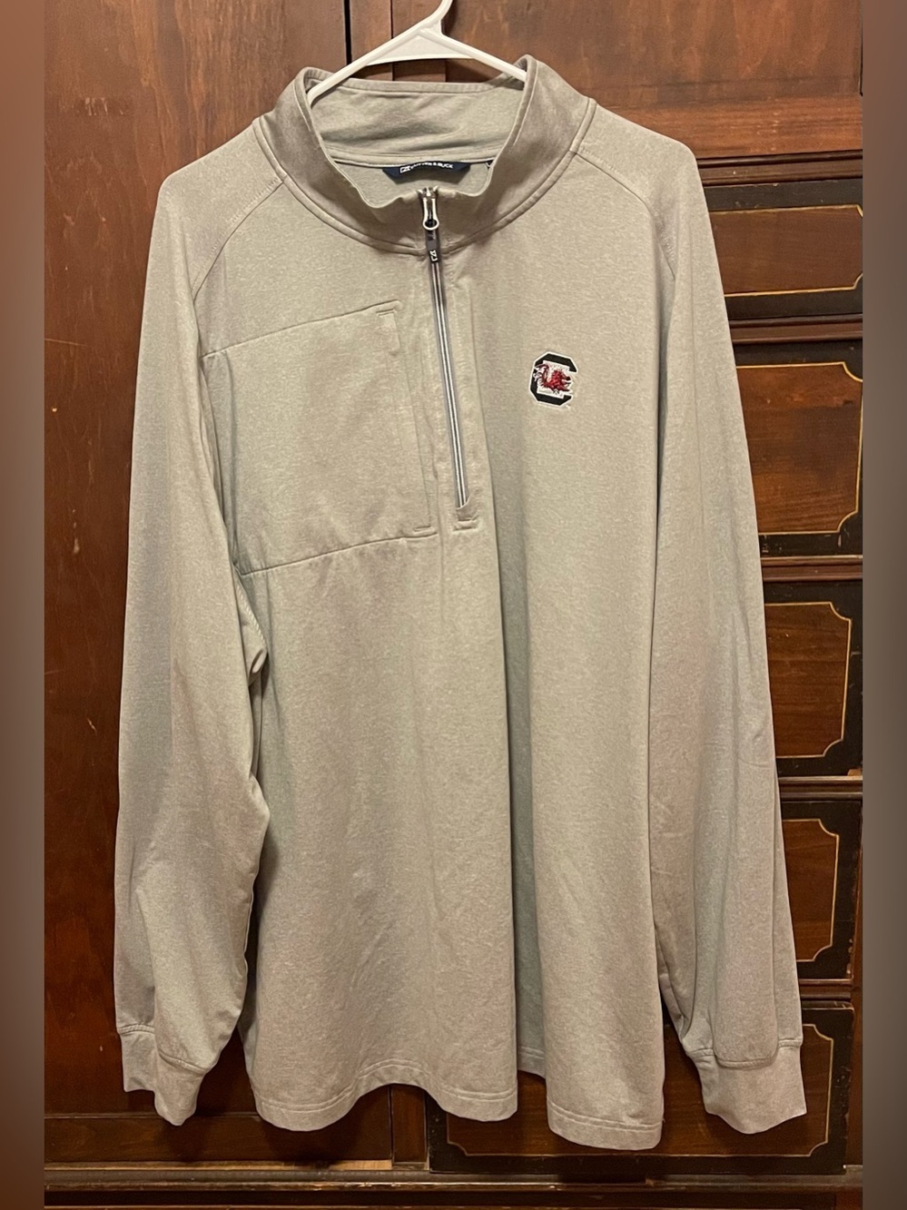 Cutter & Buck Gray 1/4 Zip Pullover with South Carolina Gamecocks 
Size 4XB